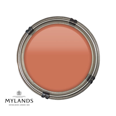 Luxury pot of Mylands Coral Orange paint