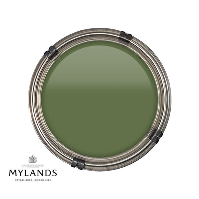 Luxury pot of Mylands Sorrel Green paint